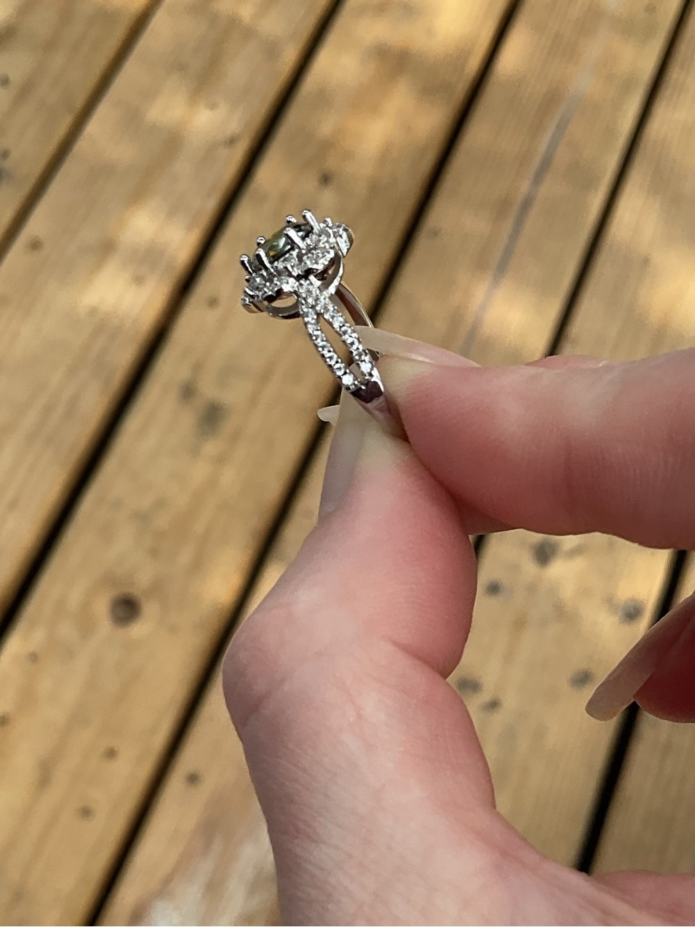 1 Ct Genuine Green Moissanite Halo Ring NWT | GRA Certified | Size 7 | Stunning - Picture 7 of 15